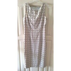Windsor Womans 7 M Tan Black Geometric Sleeveless Preppy Sheath Mini Dress Y2k